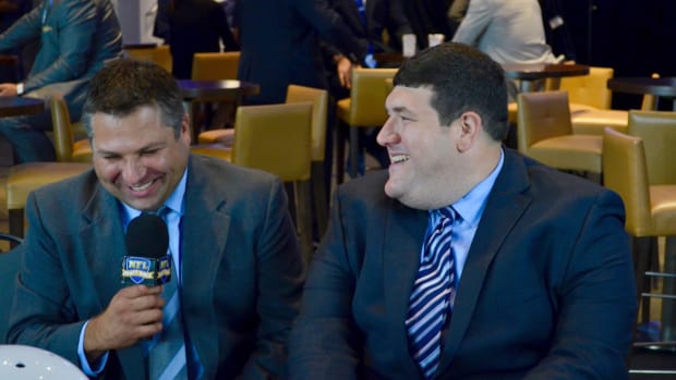 Ric Serritella (l) and Ralph Ventre (r) at MetLife Stadium Coaches' Club